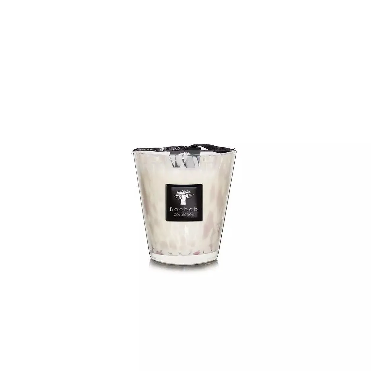 Candela Baobab Pearls White Floreale Rosa Cipria e Bianca