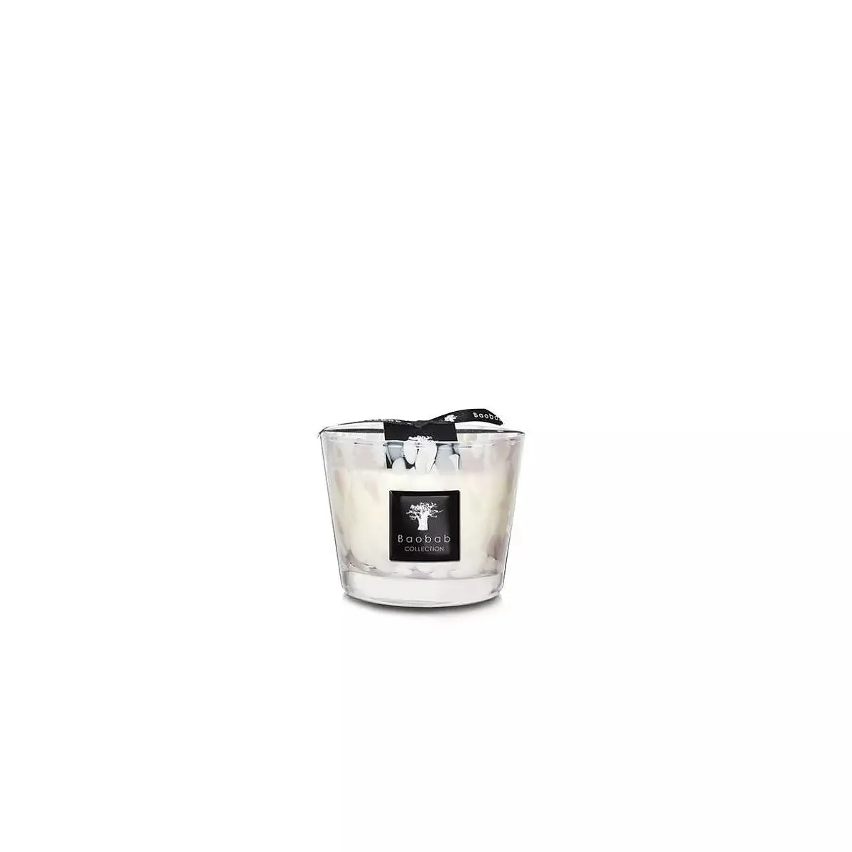 Candela Baobab Pearls White Floreale Rosa Cipria e Bianca