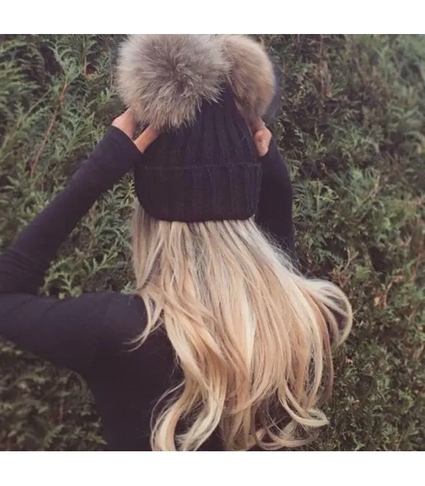 Cappellino double pon-pon adulti
