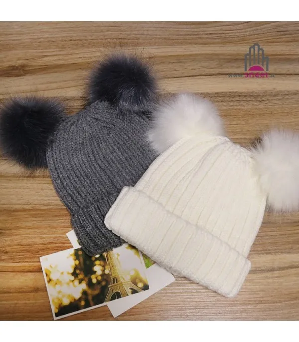 Cappellino double pon-pon adulti