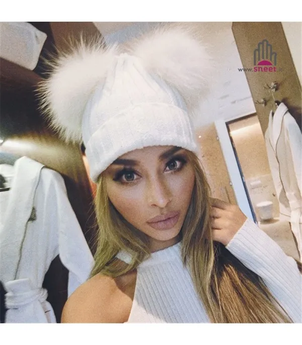 Cappellino double pon-pon adulti