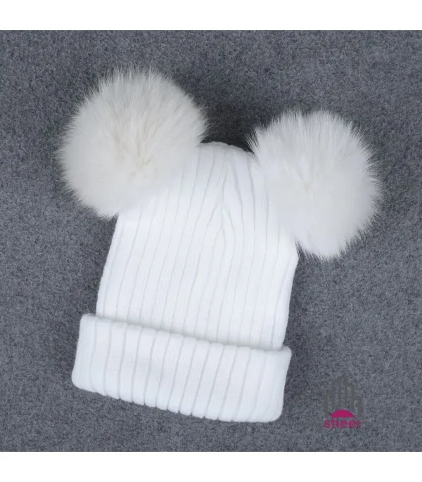 Cappellino double pon-pon adulti