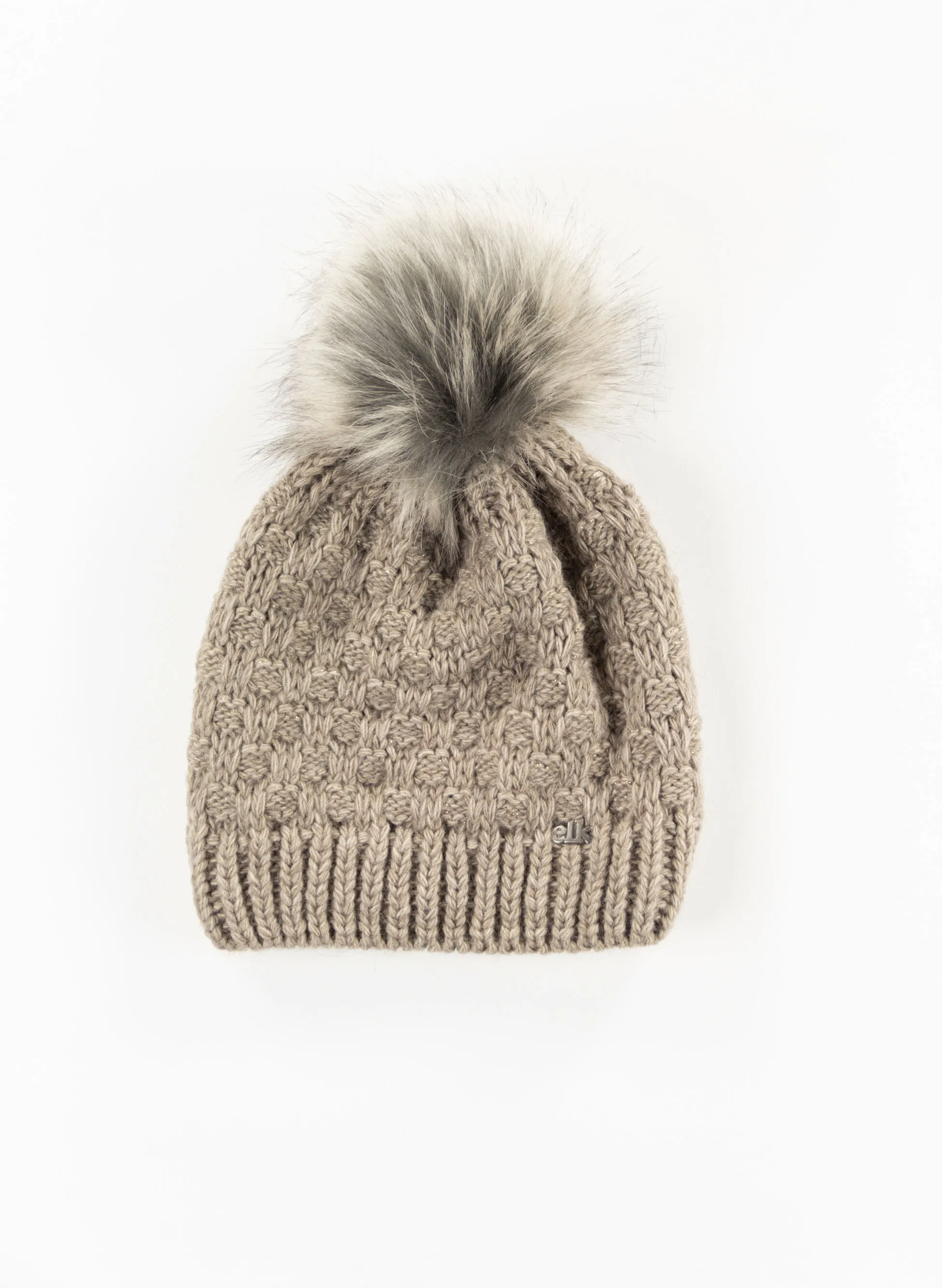 cappello maglia lurex pon pon