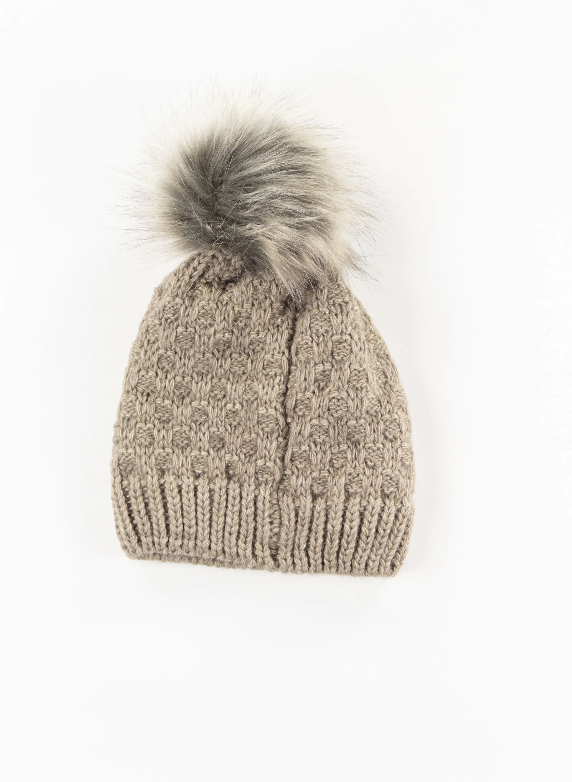 cappello maglia lurex pon pon