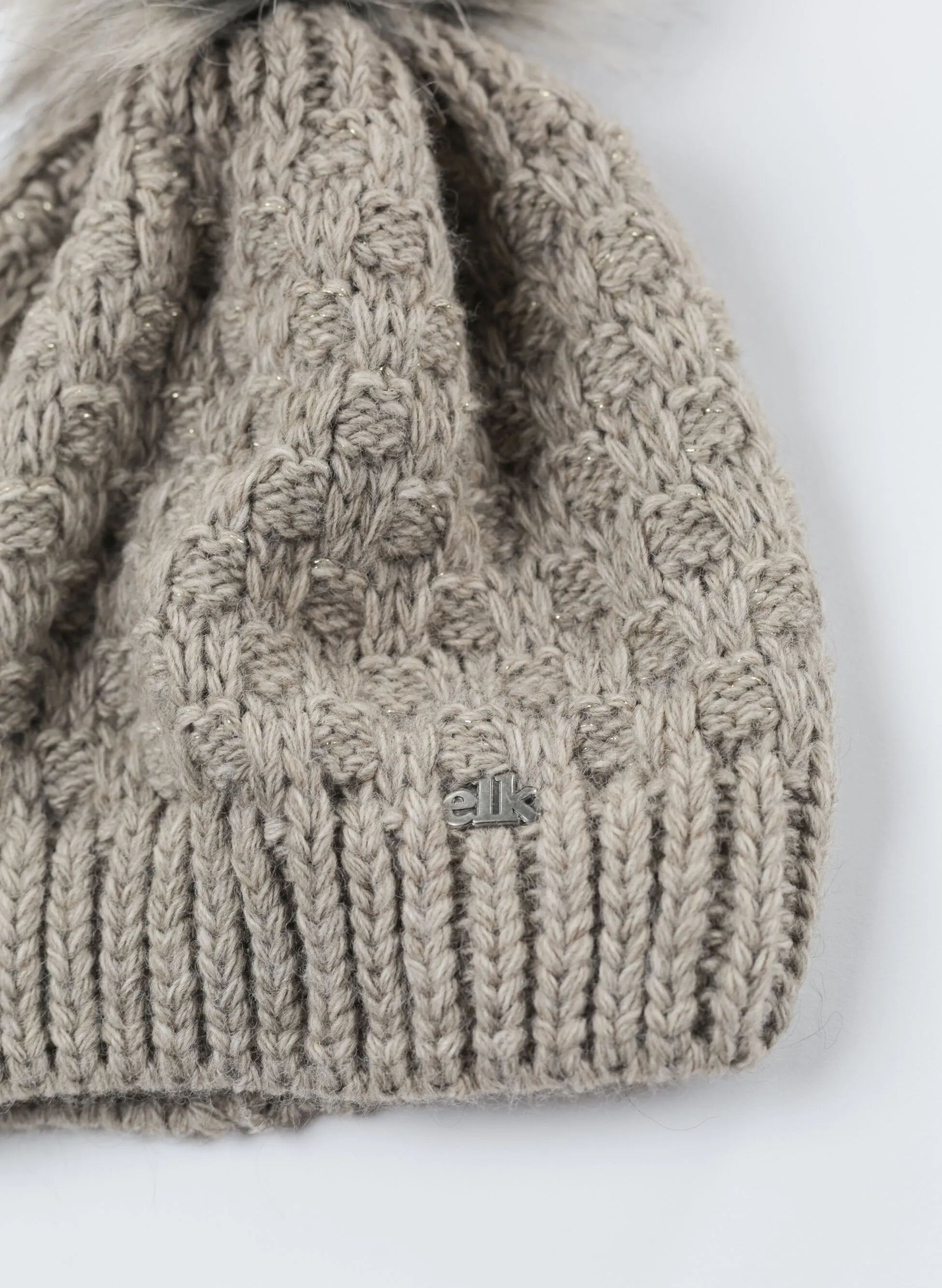cappello maglia lurex pon pon