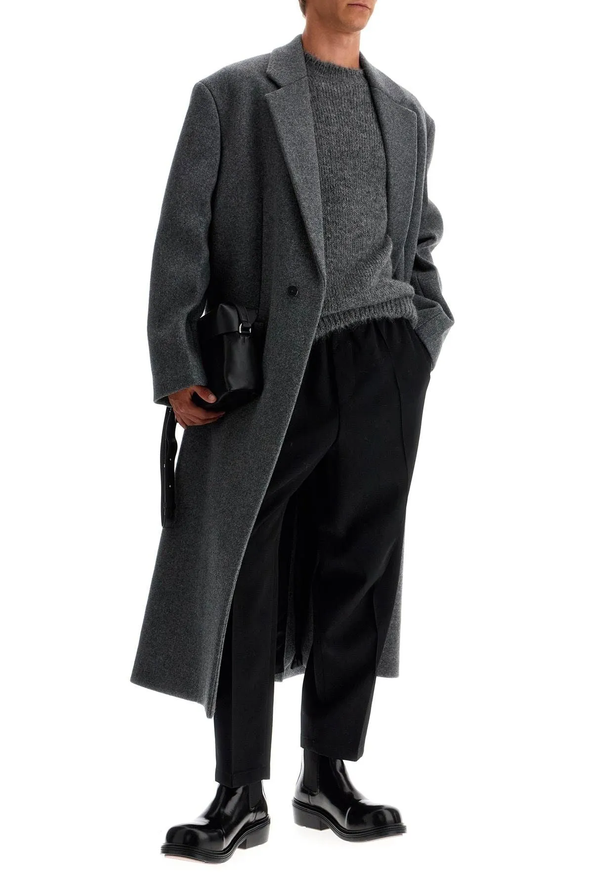 Cappotto di lana in feltro lungo Jil Sander