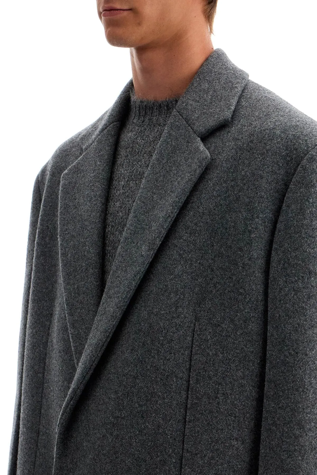 Cappotto di lana in feltro lungo Jil Sander