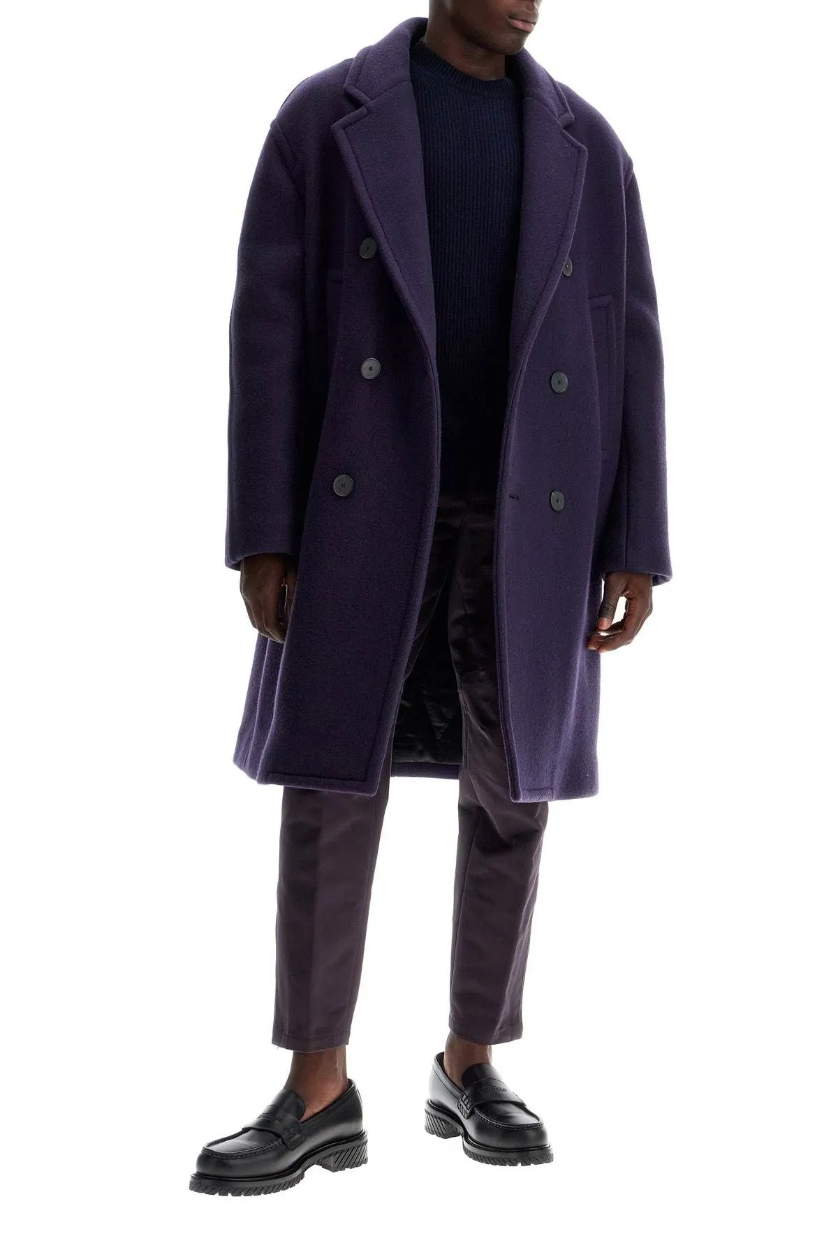 Cappotto di lana pesante a doppio petto di Lanvin