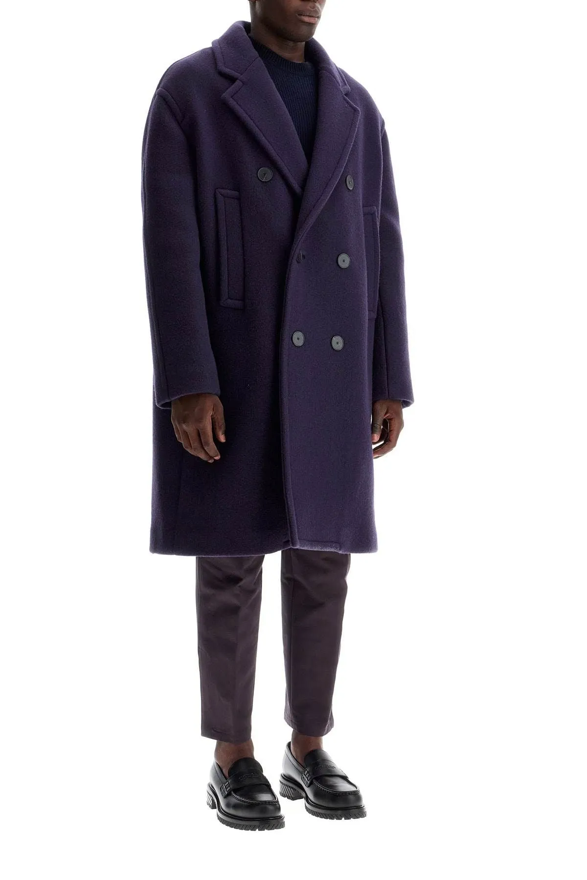 Cappotto di lana pesante a doppio petto di Lanvin
