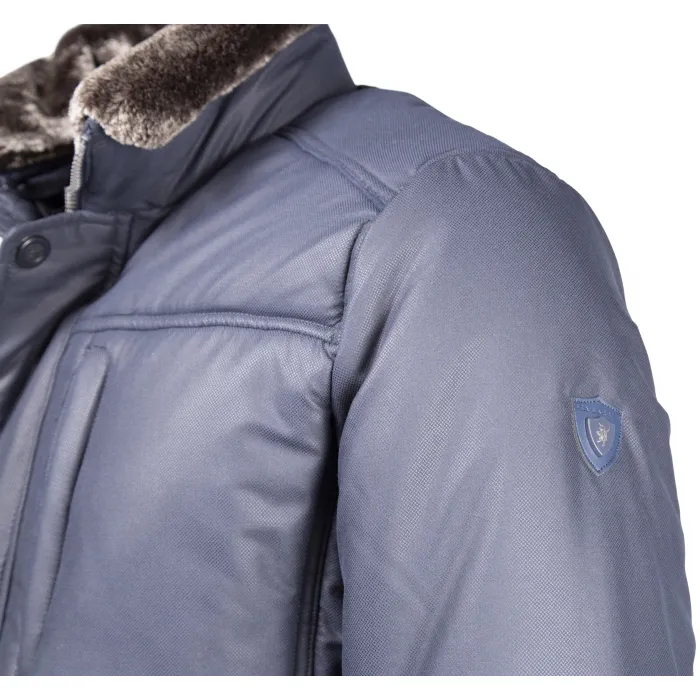 Cappotto invernale con collo di pelliccia con zip Sea Barrier Blu scuro