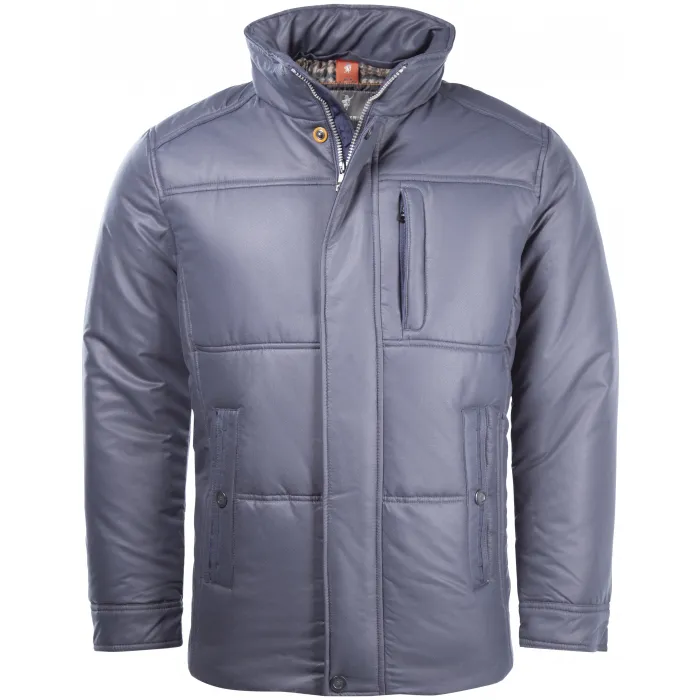 Cappotto invernale con collo di pelliccia con zip Sea Barrier Blu scuro