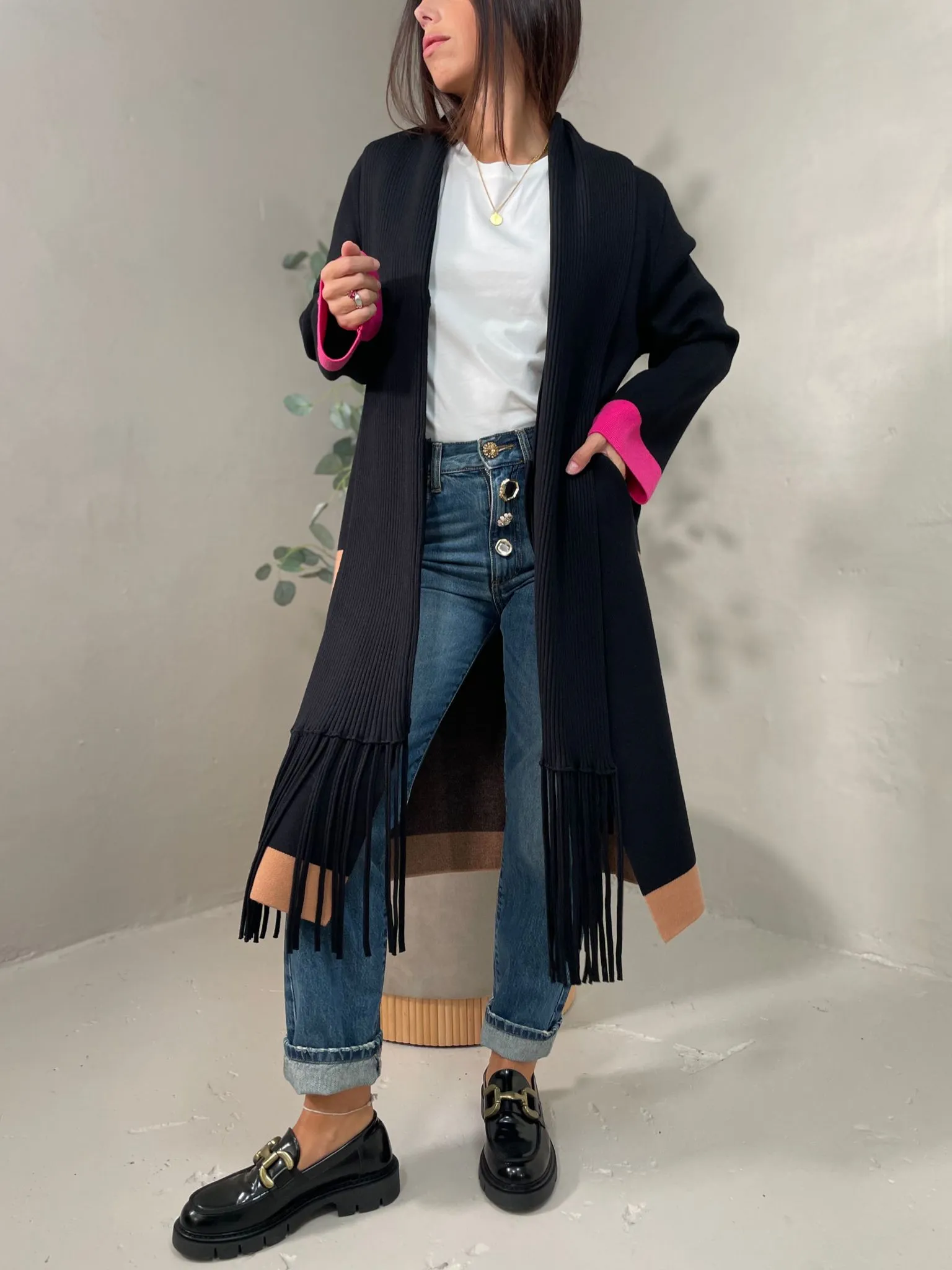 Cappotto Maglia Frangia Vicolo