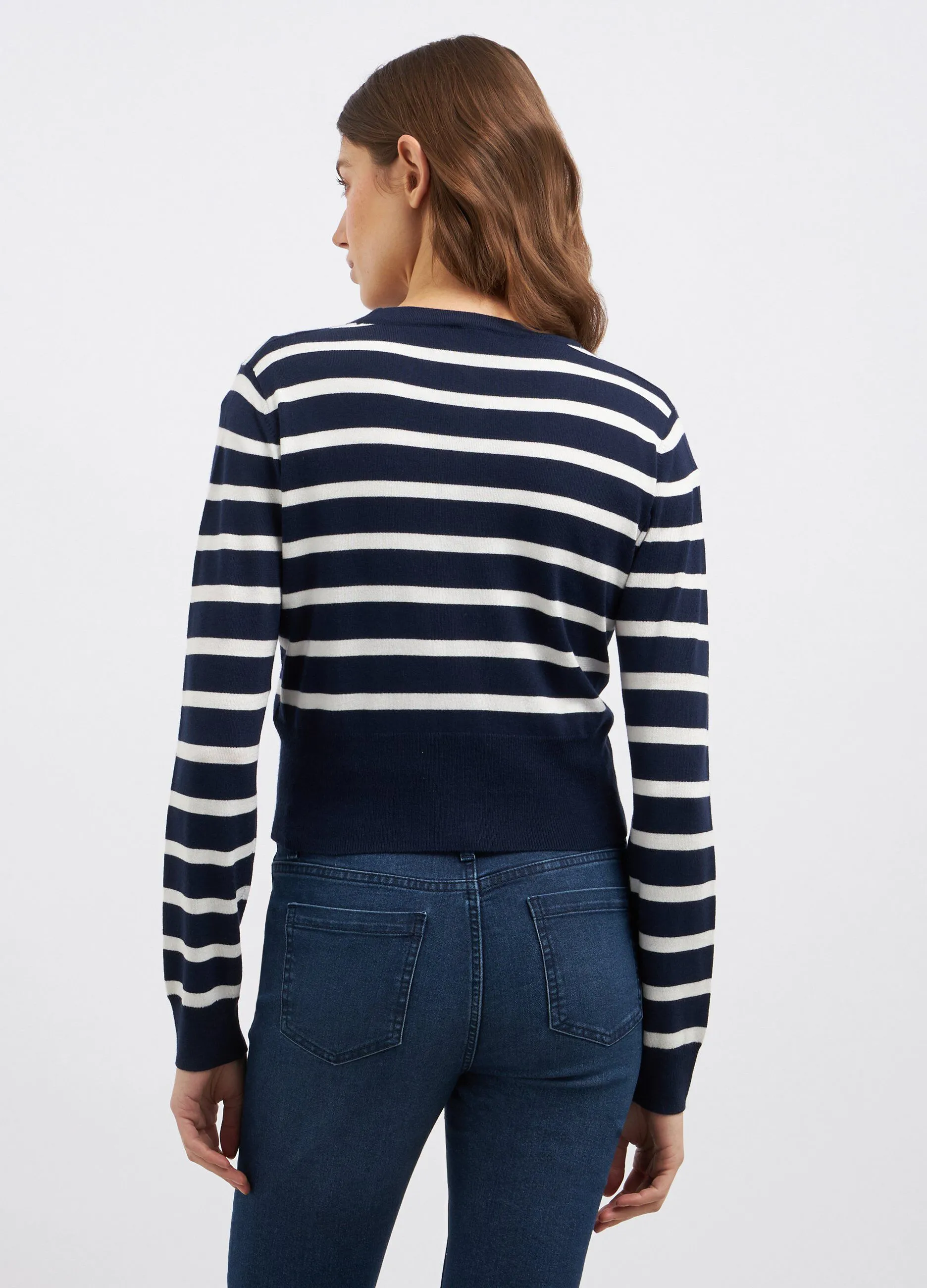 Cardigan misto viscosa a righe donna