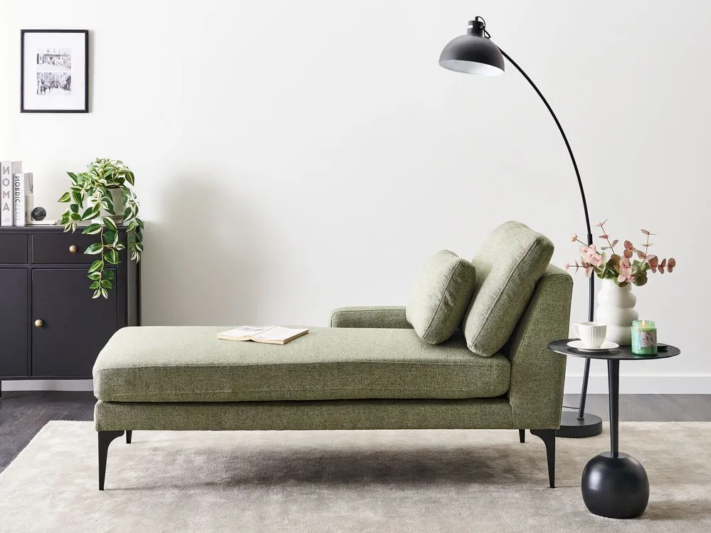Chaise longue tessuto verde lato destro EWRON