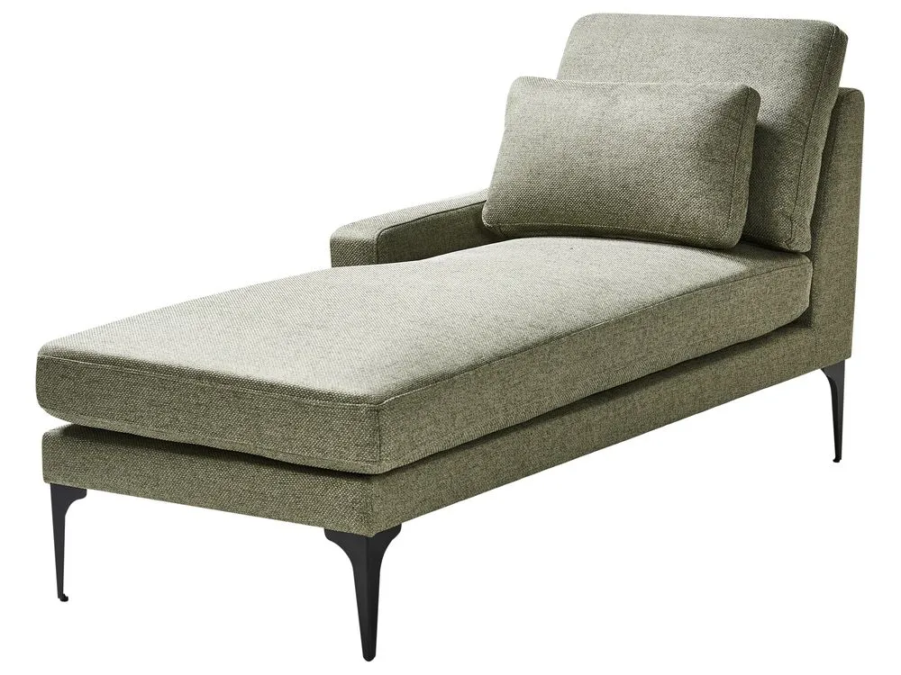 Chaise longue tessuto verde lato destro EWRON