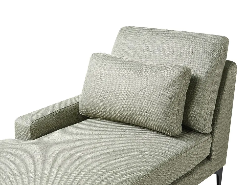 Chaise longue tessuto verde lato destro EWRON