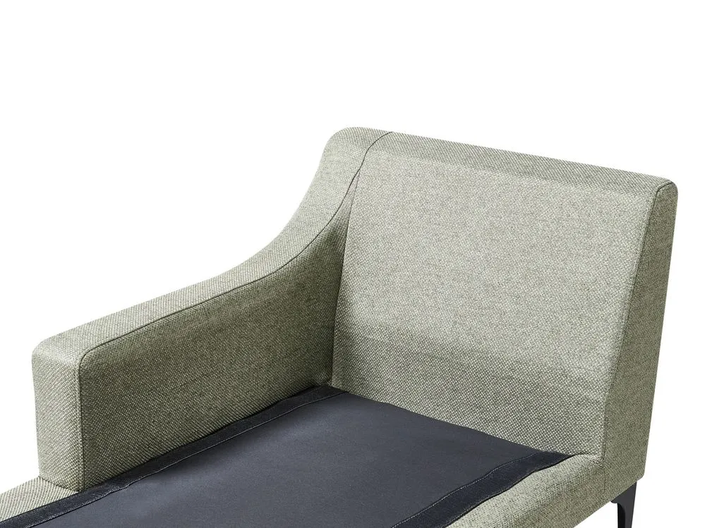 Chaise longue tessuto verde lato destro EWRON