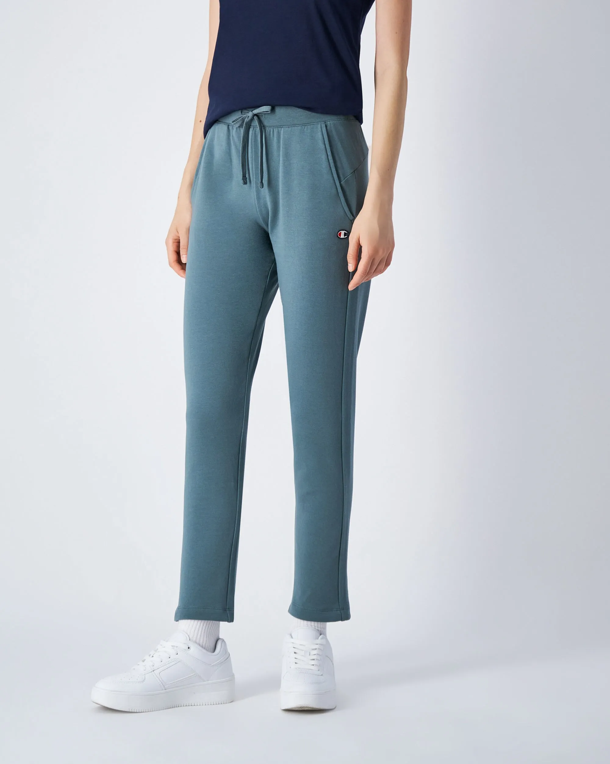 Champion Pantaloni Slim Fit Con Coulisse e Tasche Grigio Donna
