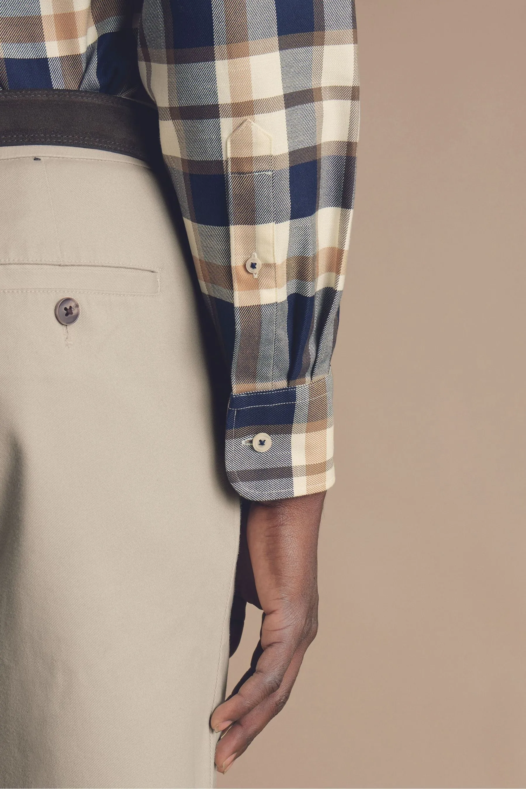 Charles Tyrwhitt A quadri - Camicia no stiro in Vestibilità attillata / Slim in twill