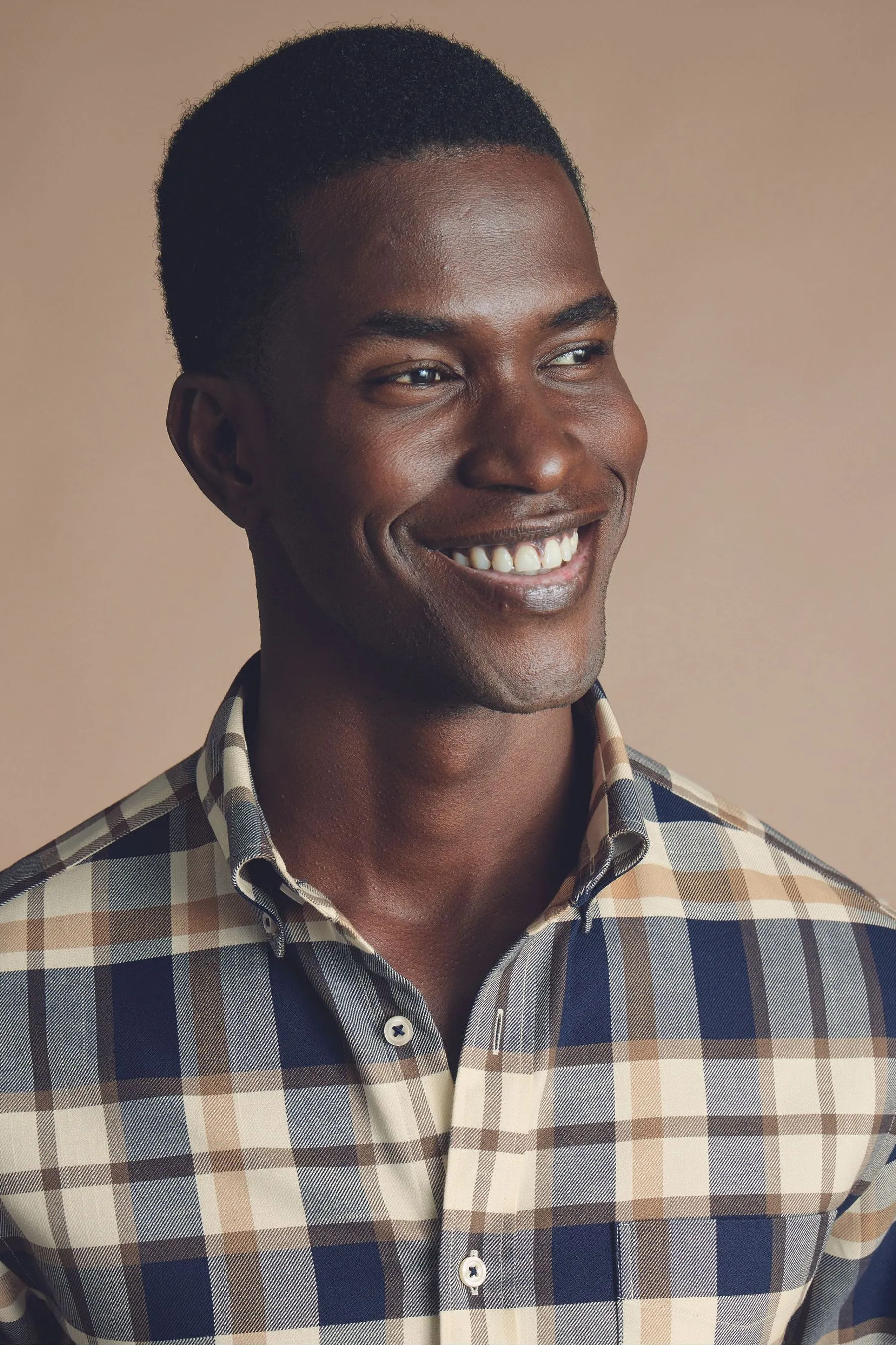 Charles Tyrwhitt A quadri - Camicia no stiro in Vestibilità attillata / Slim in twill