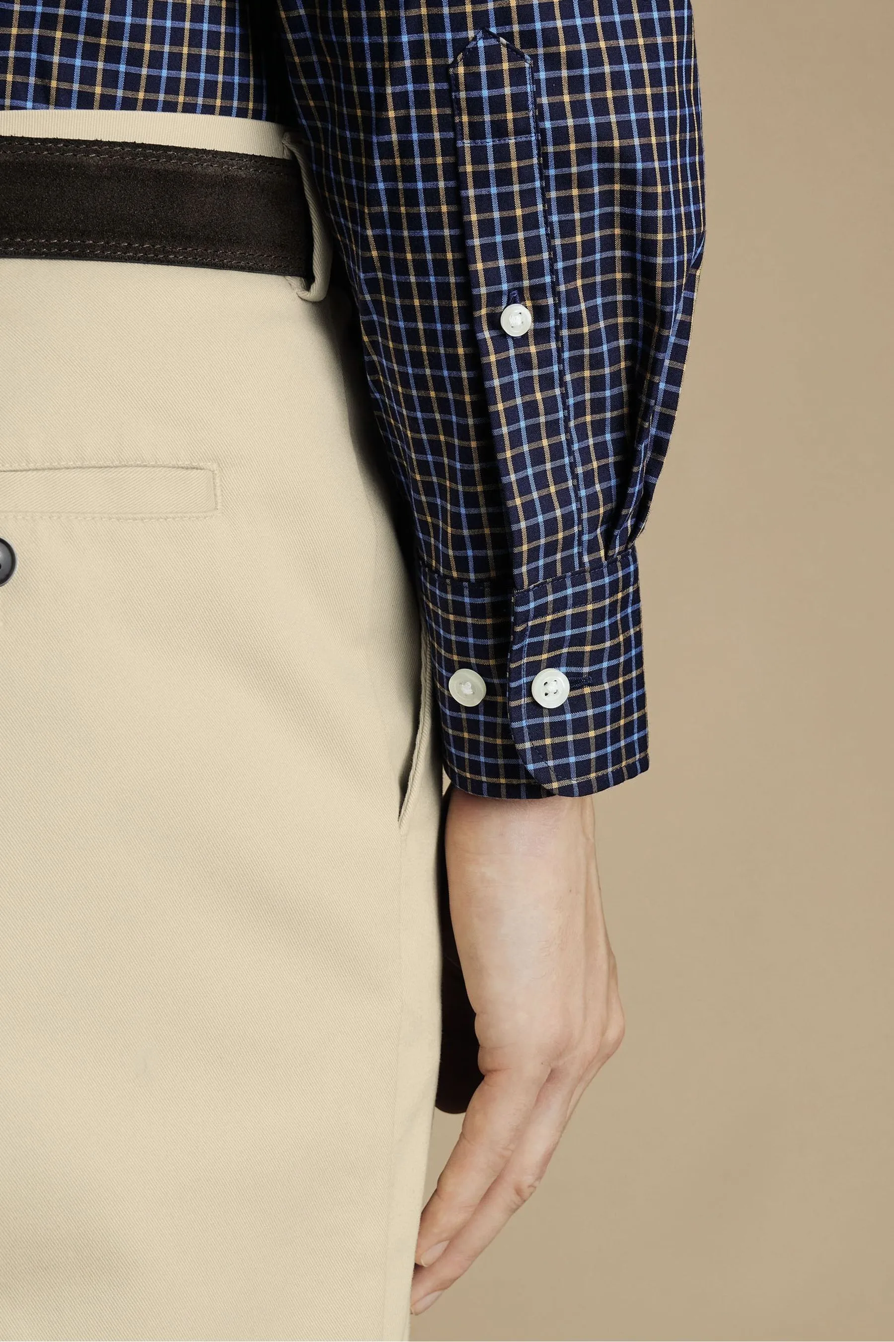 Charles Tyrwhitt - Camicia A quadri stiro elasticizzata Vestibilità attillata / Slim in popeline