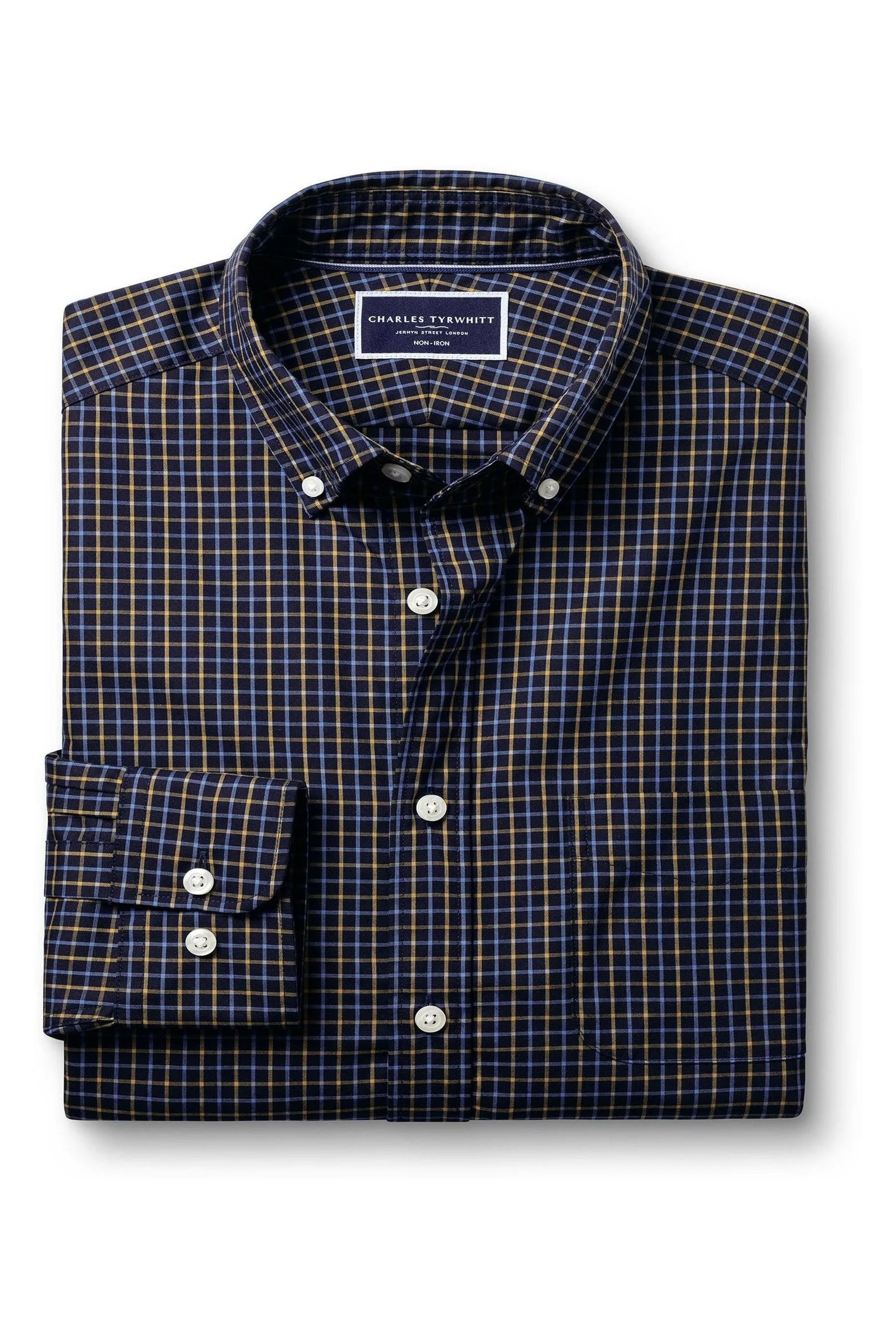 Charles Tyrwhitt - Camicia A quadri stiro elasticizzata Vestibilità attillata / Slim in popeline