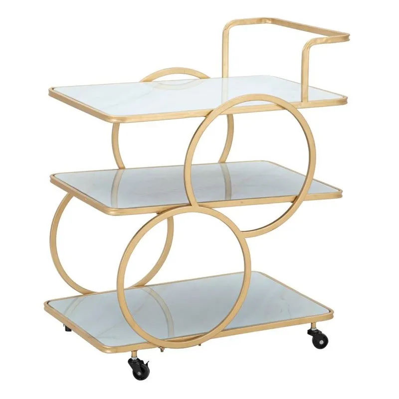 Charme 1921 Carrello marmo vetro cm 64x46x79