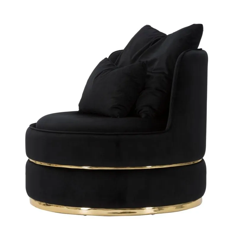 Charme 1921 Poltrona Paris Space Nero/gold cm ã˜ 84x72