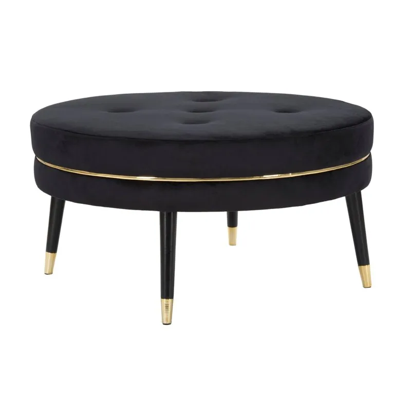 Charme 1921 Puff Paris Xxl Nero/gold cm 90x46