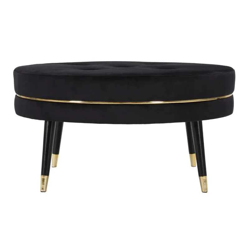 Charme 1921 Puff Paris Xxl Nero/gold cm 90x46