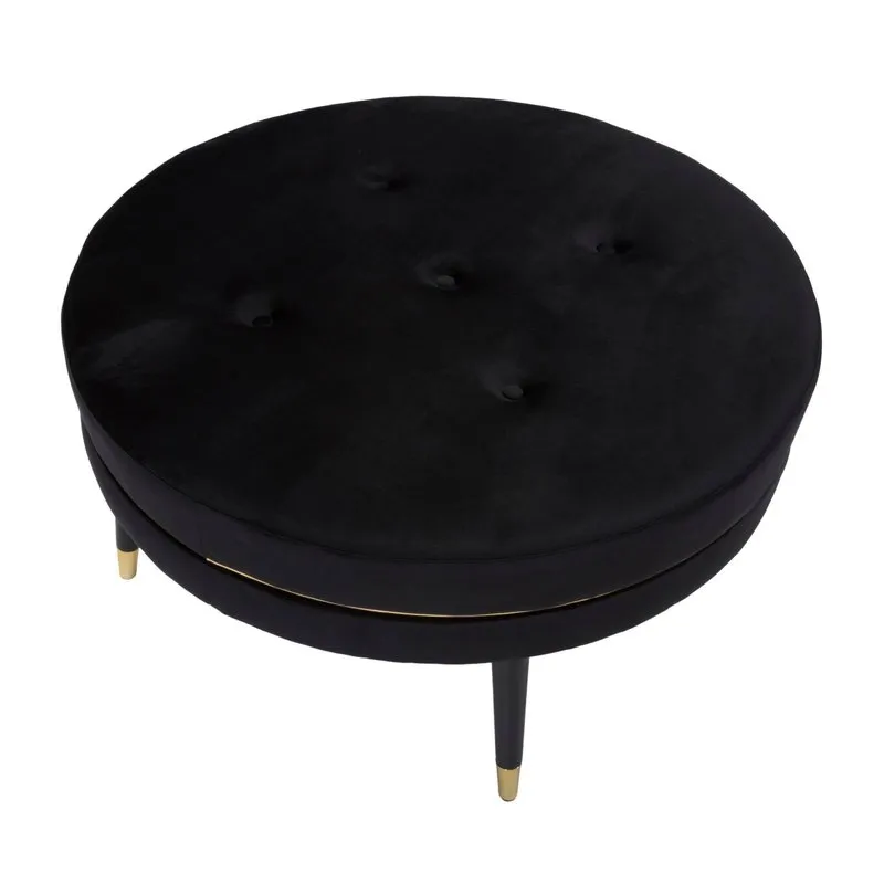 Charme 1921 Puff Paris Xxl Nero/gold cm 90x46