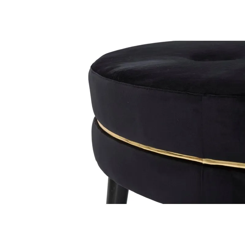 Charme 1921 Puff Paris Xxl Nero/gold cm 90x46