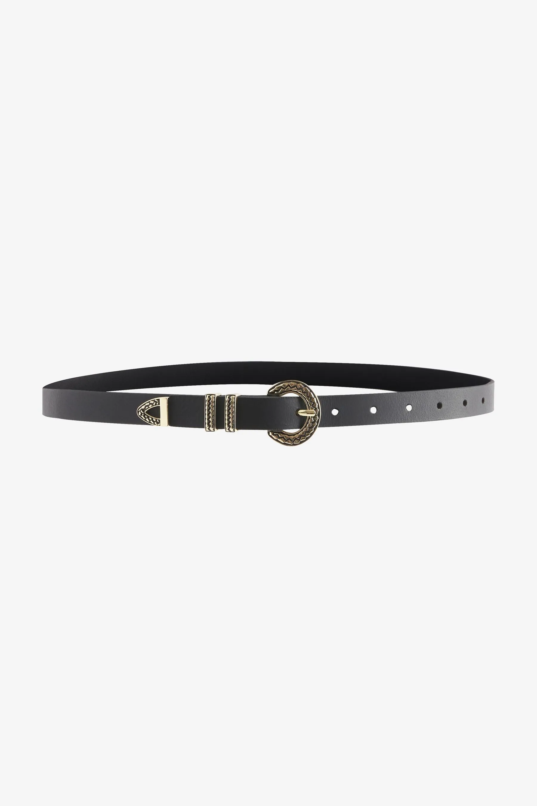 Cintura skinny stile western in pelle