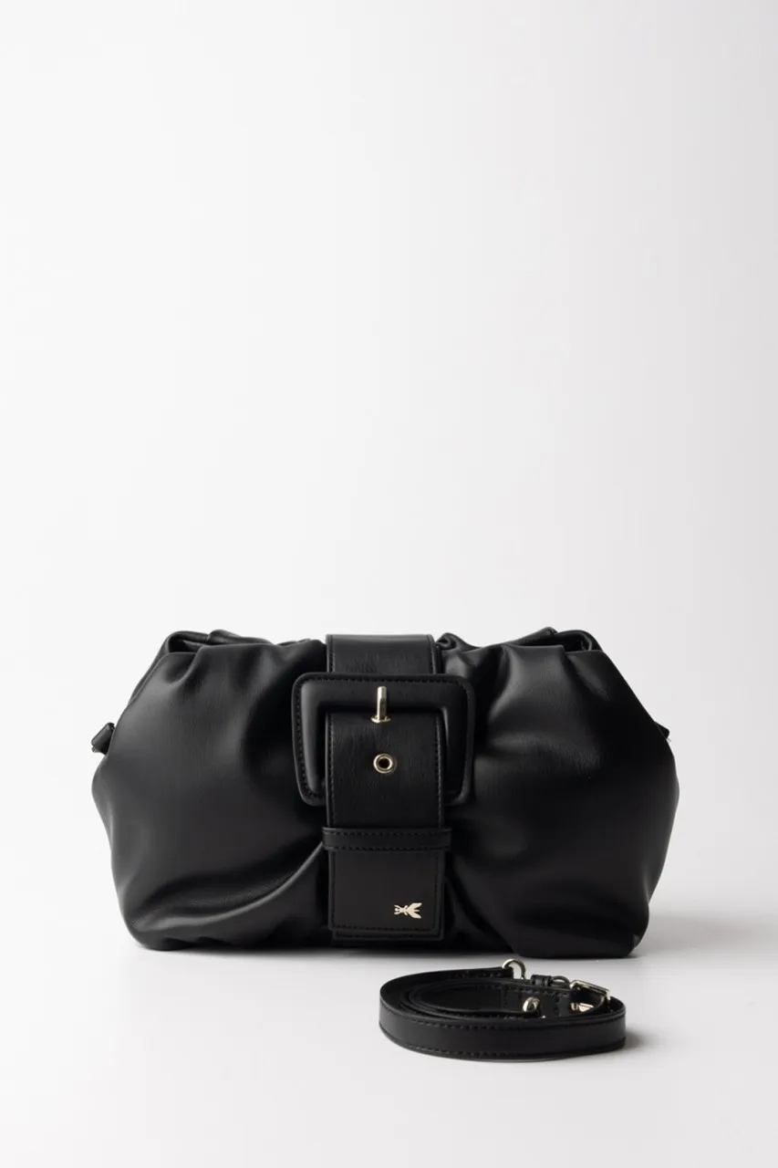 Clutch media con fibbia Nero