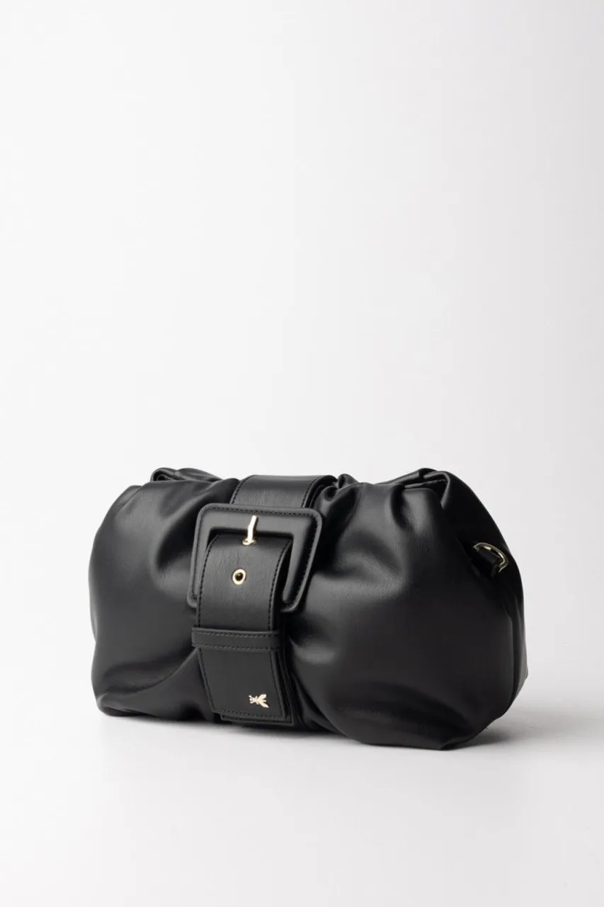 Clutch media con fibbia Nero