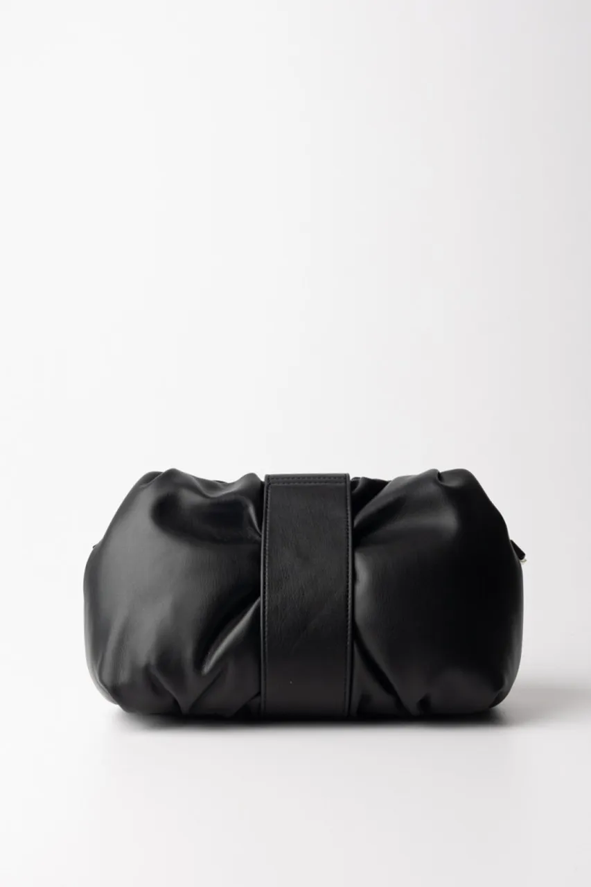 Clutch media con fibbia Nero