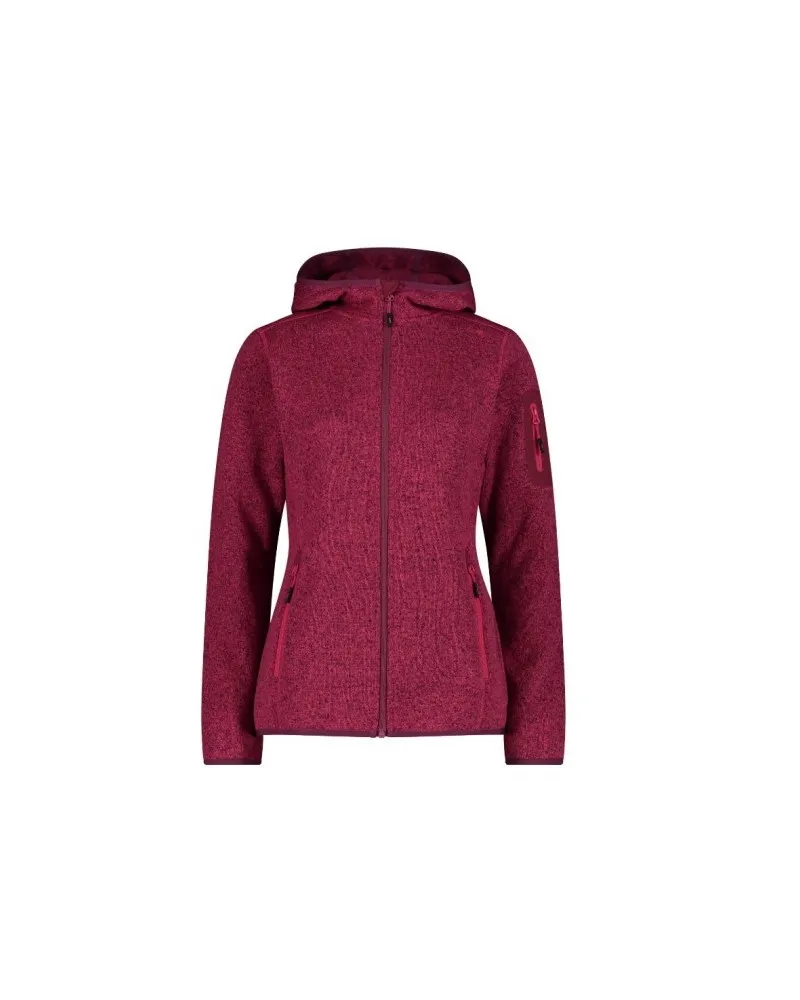 CMP Pile da donna knit-tech mélange con cappuccio
