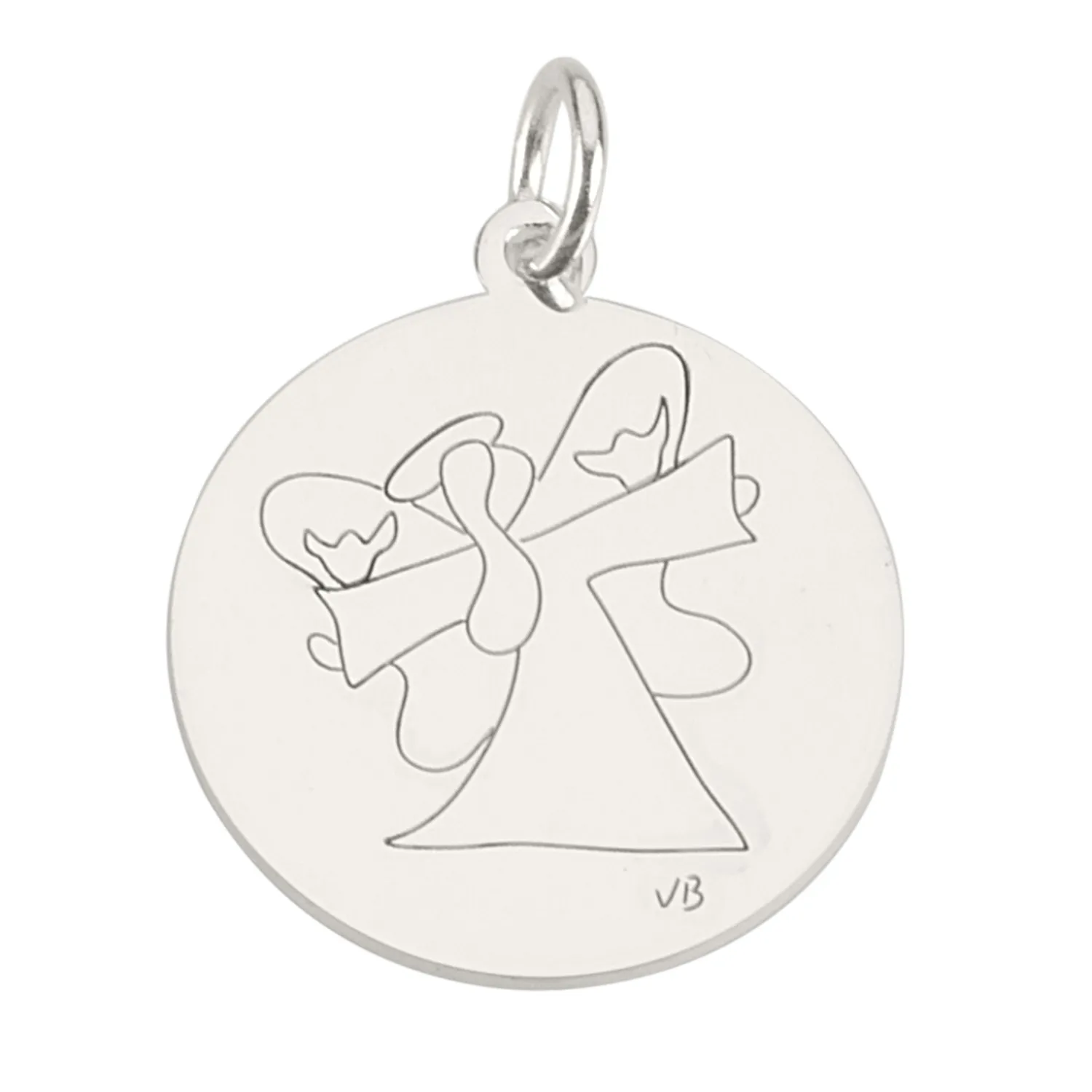 COLLANA CORDINO BIANCO CON ANGELO