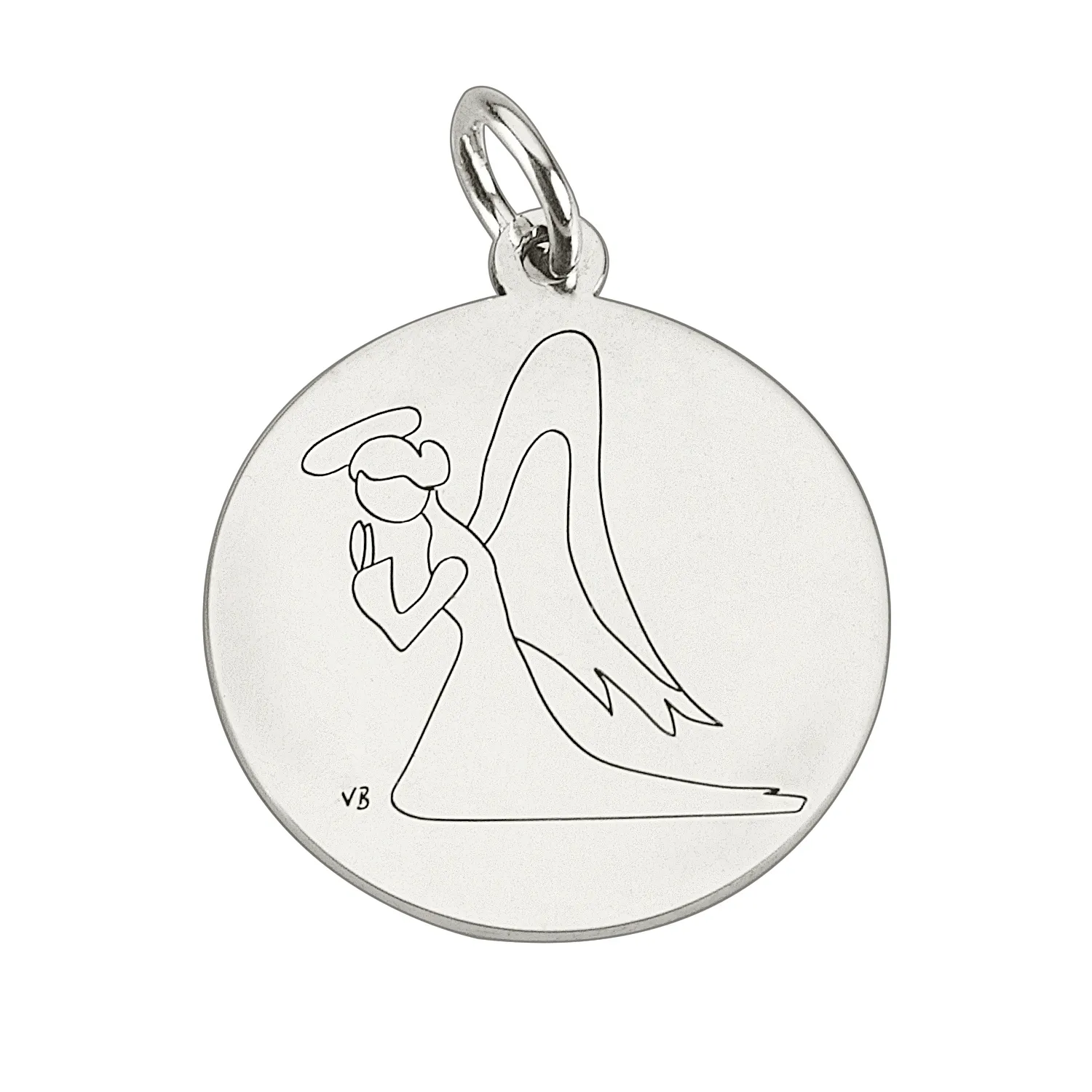 COLLANA CORDINO BIANCO CON ANGELO