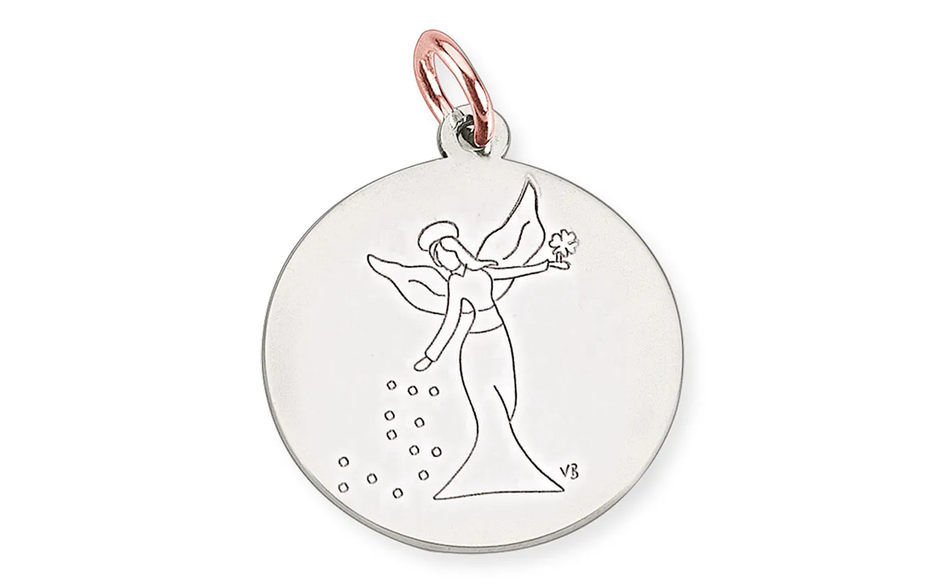 COLLANA CORDINO BIANCO CON ANGELO