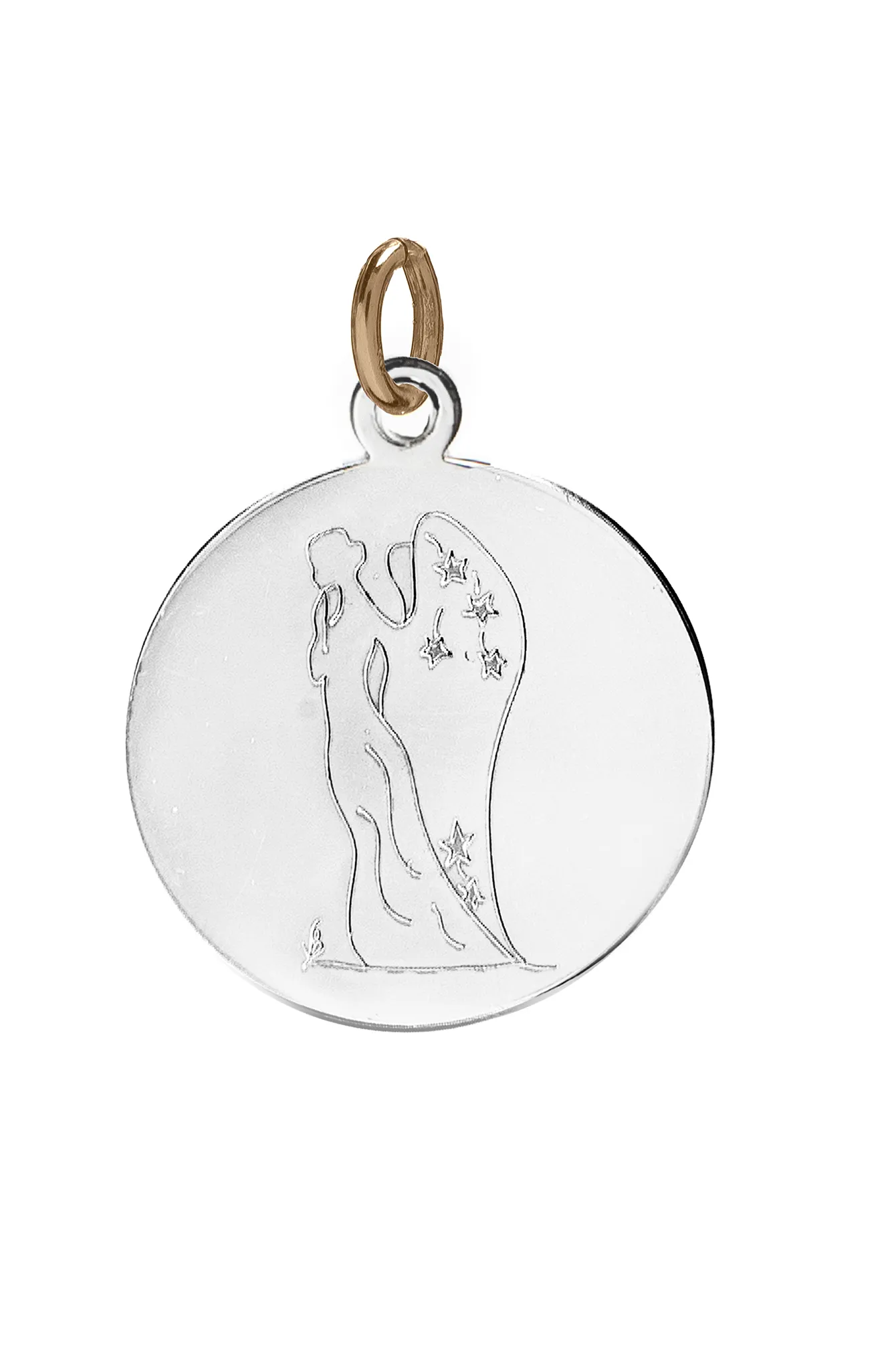 COLLANA CORDINO BIANCO CON ANGELO