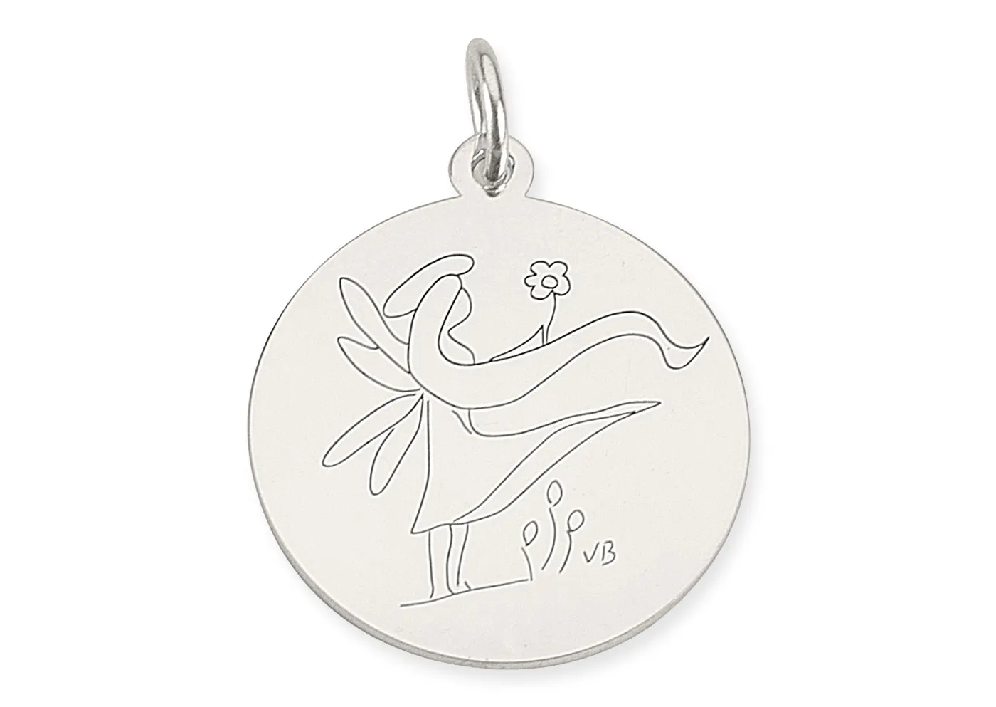 COLLANA CORDINO BIANCO CON ANGELO