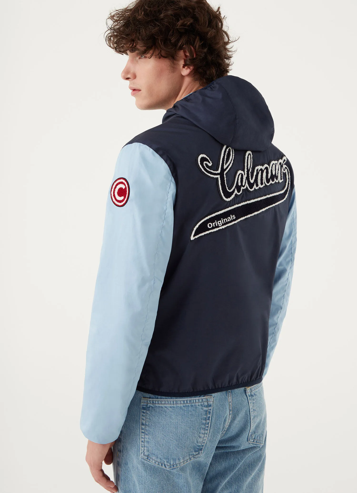 Colour block Varsity cotton jacket