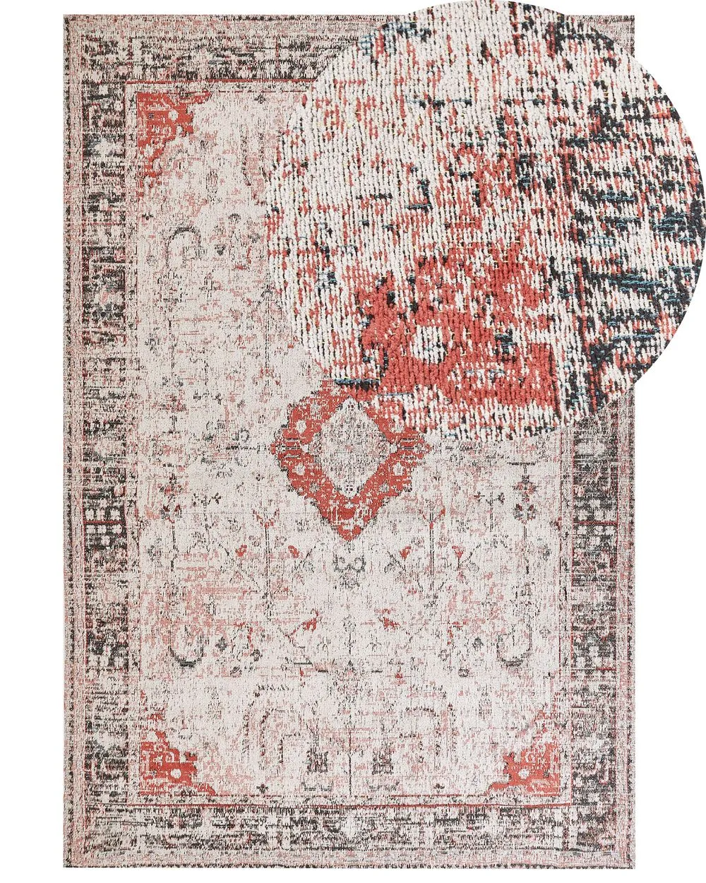 Cotton Area Rug 160 x 230 cm Red and Beige ATTERA