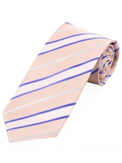 Cravatta a 7 pieghe con design a righe rosa bianco viola