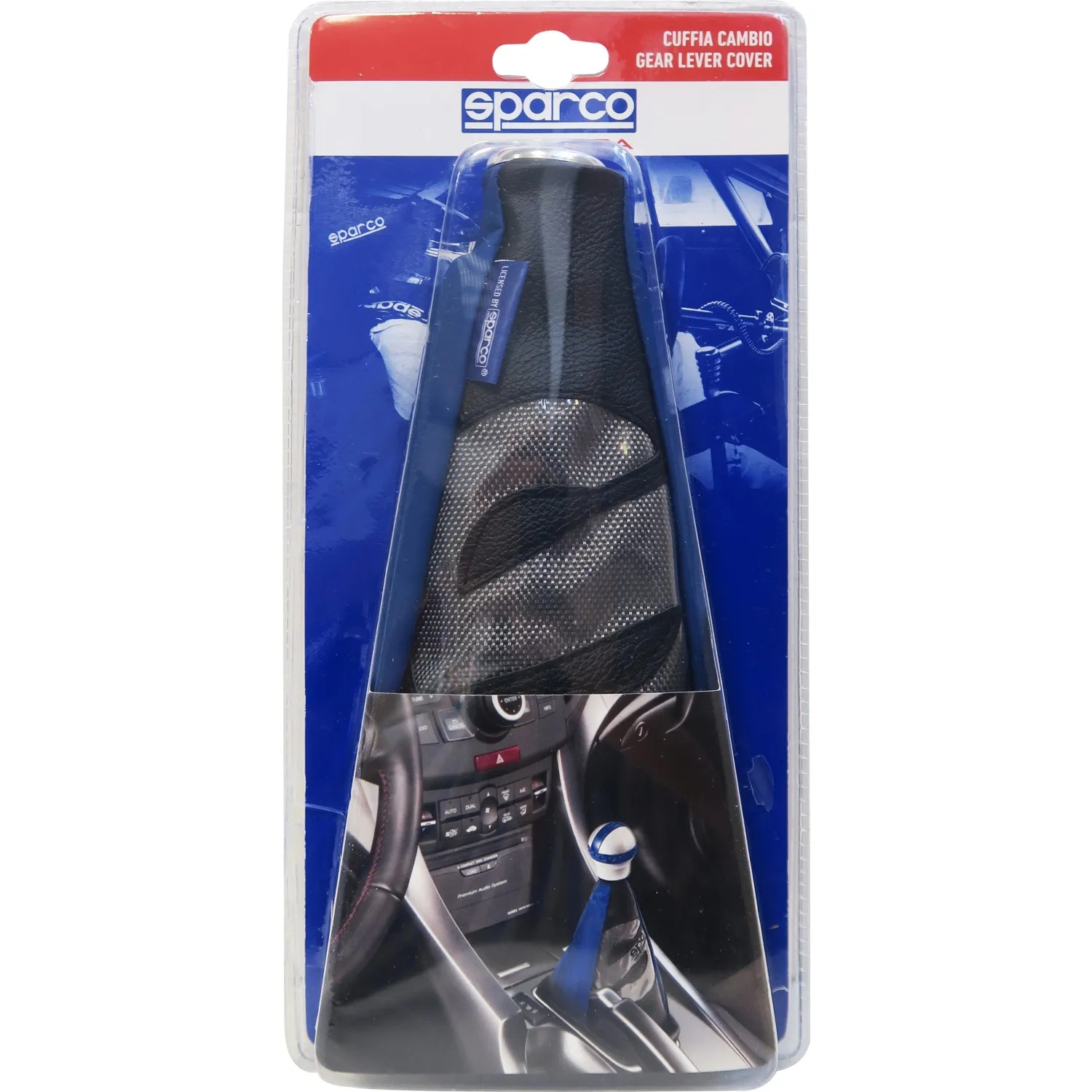 Cuffia cambio sparco blu