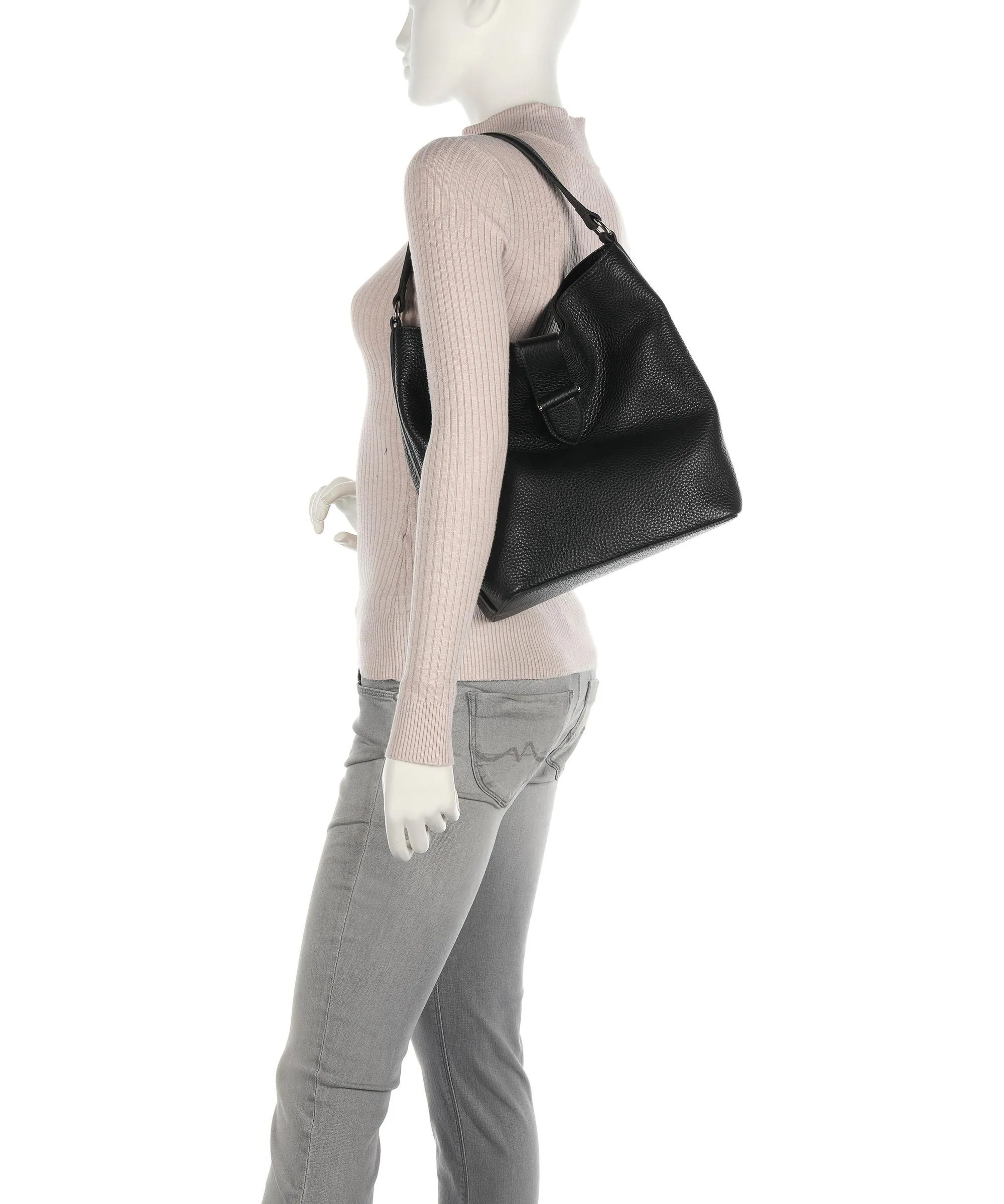  Decadent Copenhagen Lois Borsa hobo pelle granulata nero  