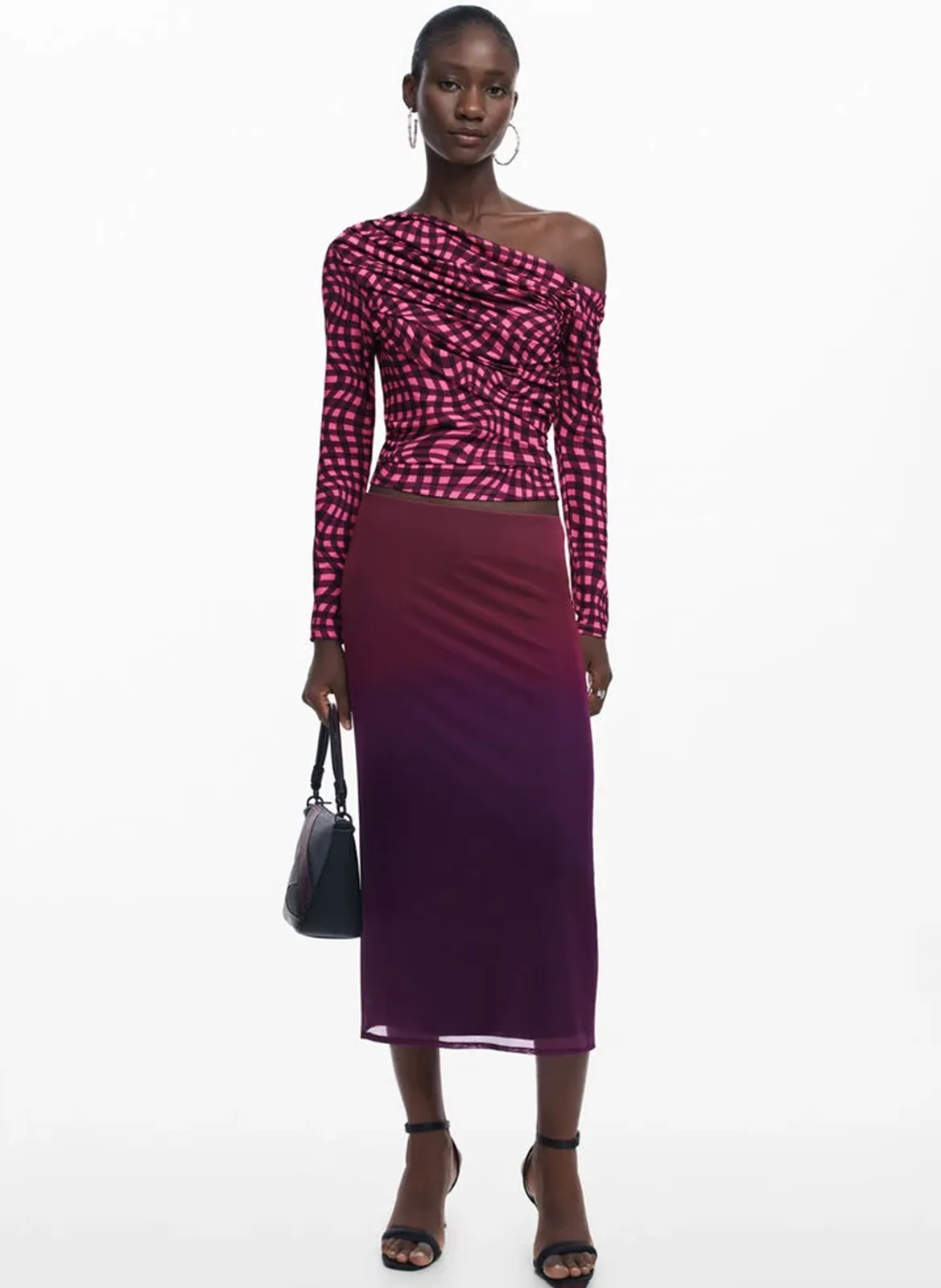 DESIGUAL   Maglietta stampata asimmetrica | Rosso