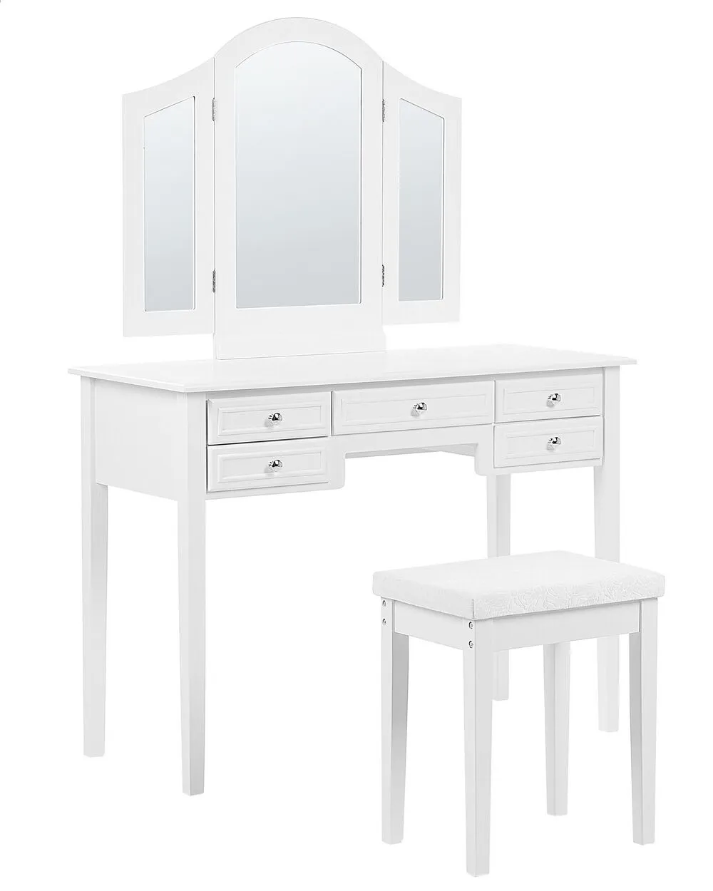 Dressing Table with Mirror and Stool LUMIERE White
