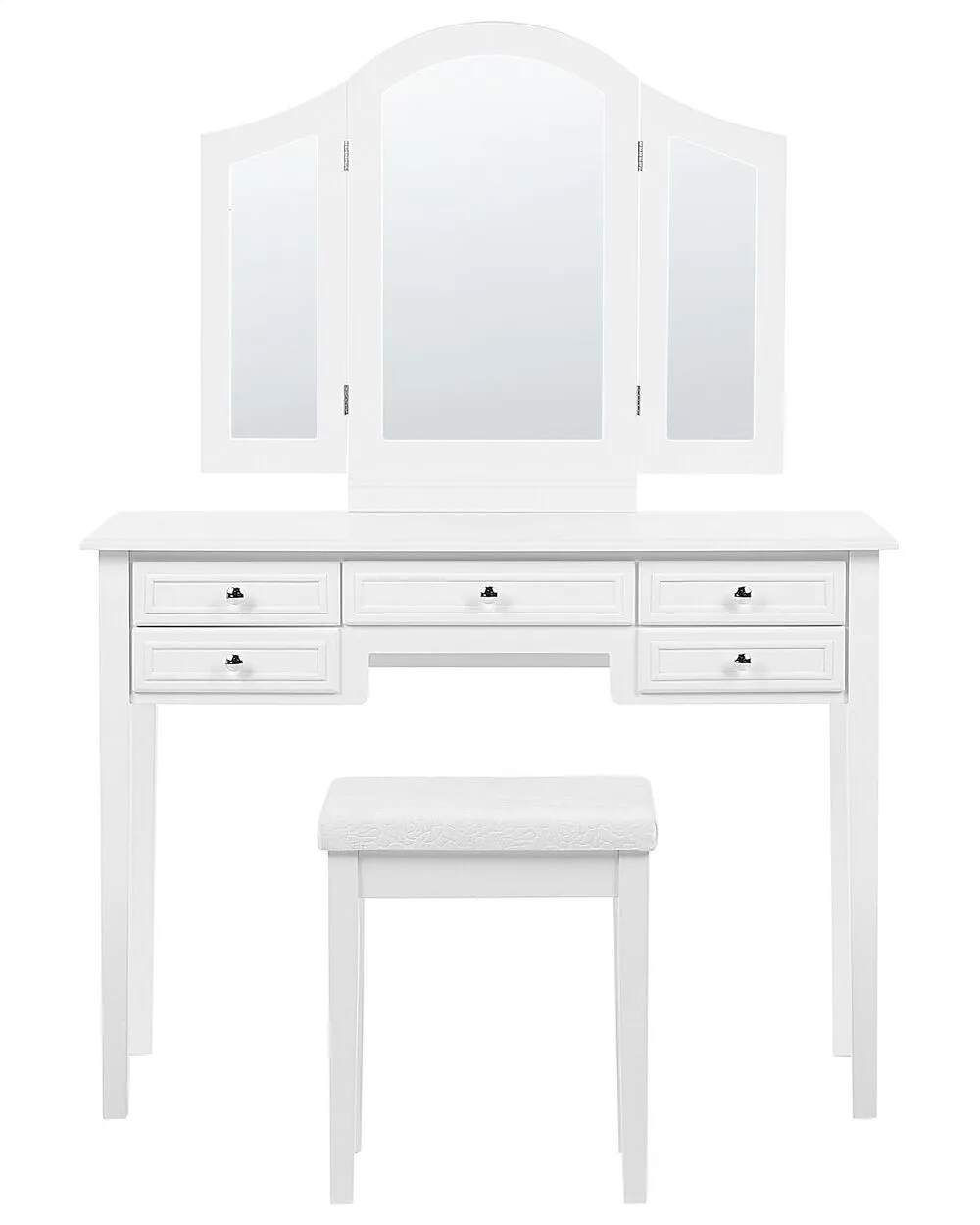 Dressing Table with Mirror and Stool LUMIERE White